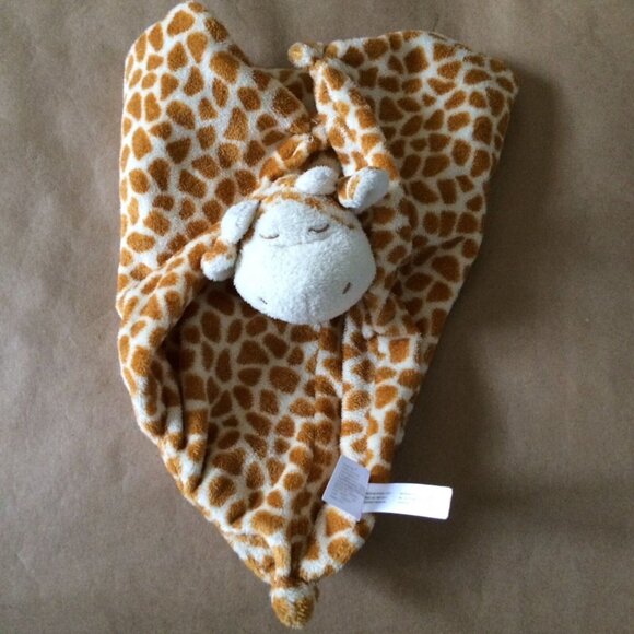 Angel Dear Brown Giraffe Plush Baby Security Blanket Eyes Closed Soft Toy Lovey - Picture 1 of 12